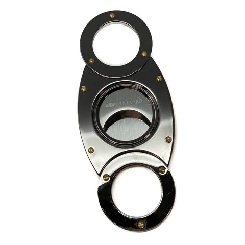 Image of Cigar Boulevard Cigar Cutter Gun Metal Double Stainless Steel Blades O Round Handles