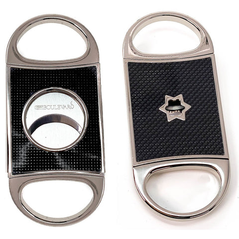 Image of Cigar Boulevard Perfect Cigar Cutter Star Silver-Black Carbon Fiber