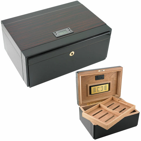 Image of Cuban Crafters El Embajador Humidor with Digital Hygrometer for 120 Cigars
