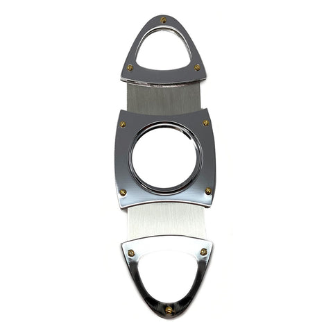 Image of Cigar Boulevard Cigar Cutter Silver Double Stainless Steel Blades V Handles