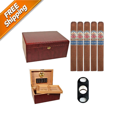 Image of Queen K Combo (5 K Cigars, Humidor 100 Cigars and Black Cutter)