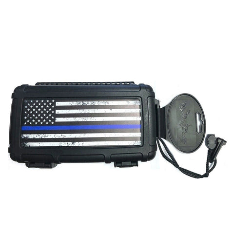 Image of Cigar Caddy Travel Humidor USA BLUE Print (5, 10 and 15 Cigars Capacity)