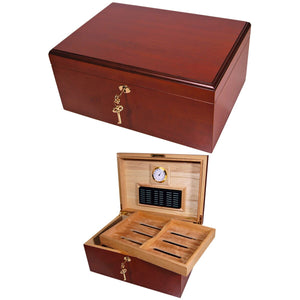 Clasico Rojo Cherrywood Cigar Humidor for 100 Cigars