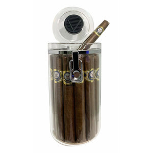 US Army Acrylic Cigar Jar Humidor Humidifier + 20 Army Churchill Cigars