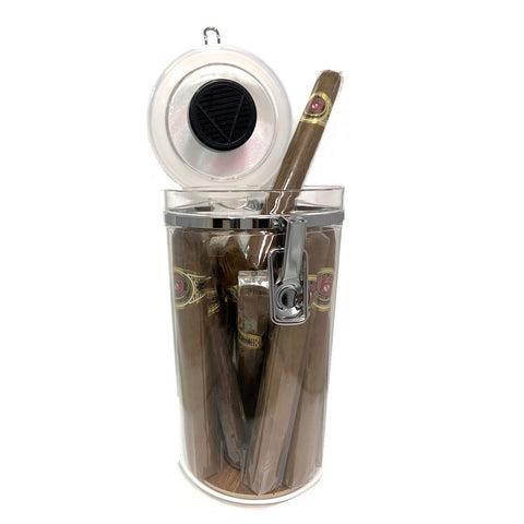 Image of US Marine Acrylic Cigar Jar Humidor Humidifier + 20 Marine Churchil Cigars