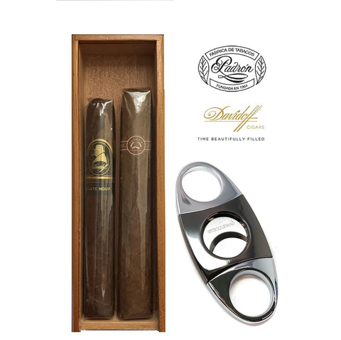 Image of Premium Selection 2 By Padron 7000, Davidoff + Gun Metal Cutter in a Cedar Box with Top Acrylic)