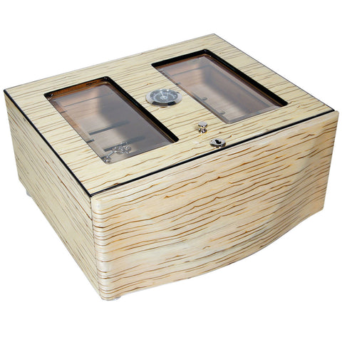 Image of Designer Humidor Moderno Blanco Grande White Ice Humidors for 120 Cigars - Cigar boulevard