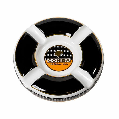 Image of Ashtray COHIBA WHITE BLACK Porcelain Indoor Outdoor