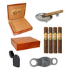 Combo Abuelo (Tabacos Baez Serie SF Robusto Cigar, 25 Cigar Humidor, Ashtray and Torch Lighter)
