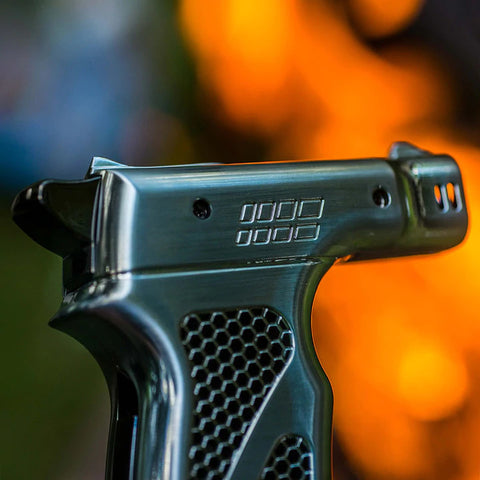 Image of DISSIM HAMMER SOFT Flame Cigar Lighter Silver, Blue & Gun Metal