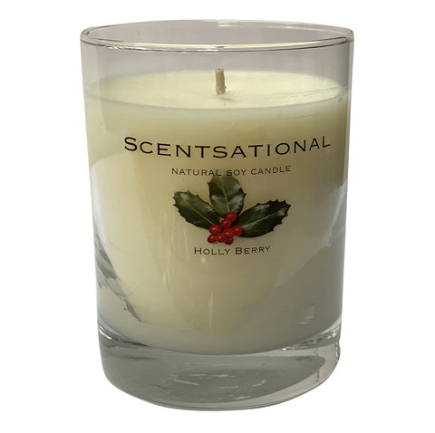 Image of Scented Soy Candles HOLLY BERRY (11 oz) eliminates smoke, household and pet odors. - Cigar boulevard
