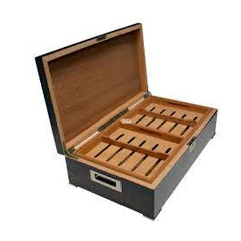 Image of Desk/Counter Top Adjustable Dividers Black Humidor for up to 250 Cigars