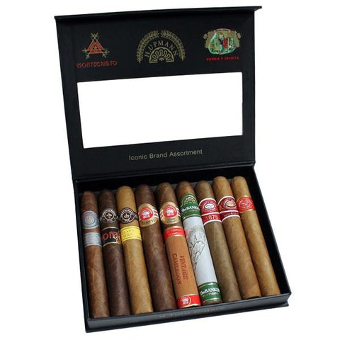 Image of Brand Assortment Montecristo, Romeo y Julieta, H. Upmann cigars Box of 9 - Cigar boulevard