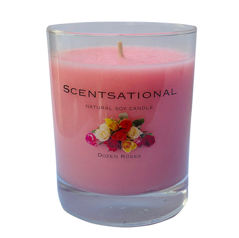 Image of Scented Soy Candles DOZEN ROSES (11 oz) eliminates smoke, household and pet odors.