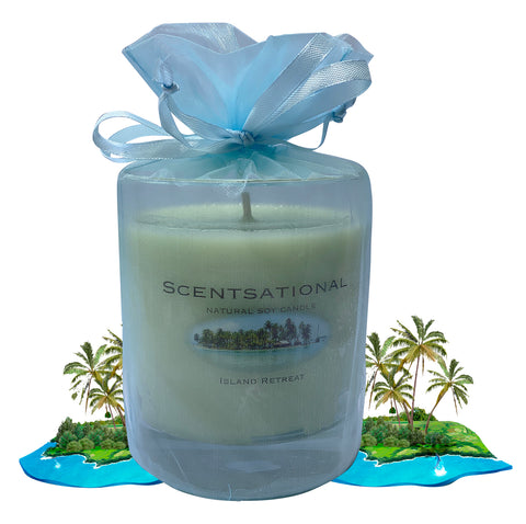 Image of Scented Soy Candles ISLAND RETREAT (11 oz) eliminates smoke, household and pet odors.