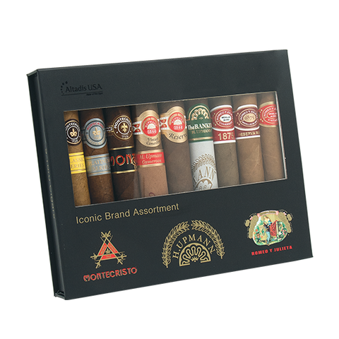 Image of Brand Assortment Montecristo, Romeo y Julieta, H. Upmann cigars Box of 9 - Cigar boulevard