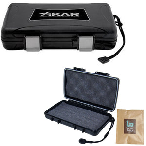 Xikar Travel Cigar Humidor (Hardcase Outside Soft Foam Interior - 5, 10 and 15 Capacity)