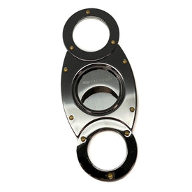 Cigar Boulevard Cigar Cutter Gun Metal Double Stainless Steel Blades O Round Handles