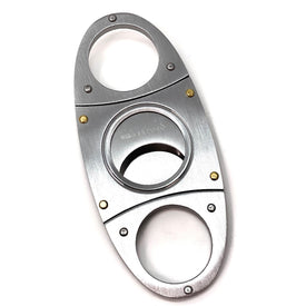 Cigar Boulevard Cigar Cutter Metal Antique Style Double Stainless Steel Blades O Handles