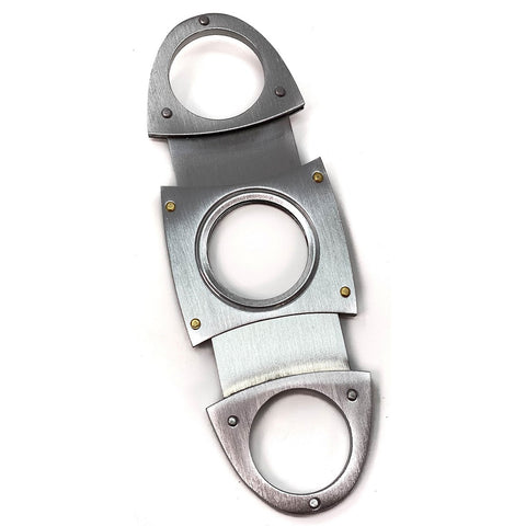 Image of Cigar Boulevard Cigar Cutter Metal Antique Style Double Stainless Steel Blades O Handles