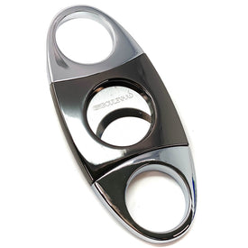 Cigar Boulevard Cigar Cutter Silver and Gun Metal Double Stainless Steel Blades U Handles