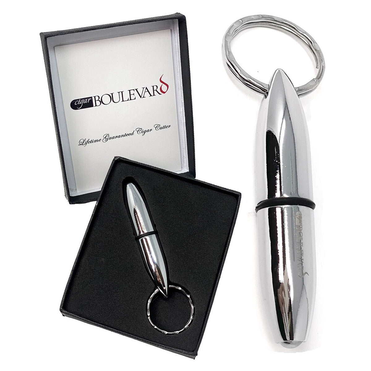 Cigar Boulevard Cigar Punch Cutter Stainless Steel Built-in Plunger