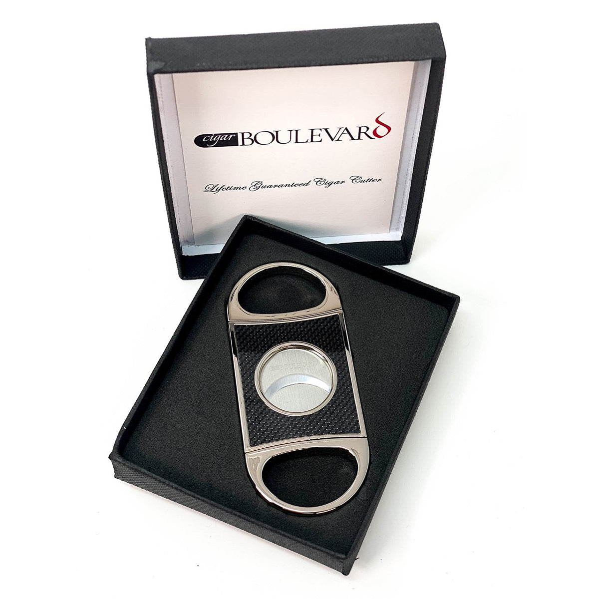 Cigar Boulevard Perfect Cigar Cutter Star Silver-Black Carbon Fiber