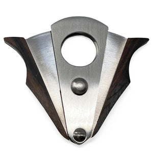 Cigar Boulevard Cigar Cutter Double Guillotine Action, Stainless Steel Blades with Mahogany Handles