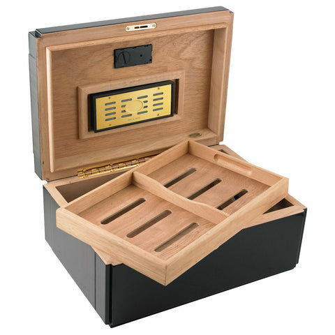 Image of Executive Cigar Humidor with Digital Hygrometer for 120 Cigars
