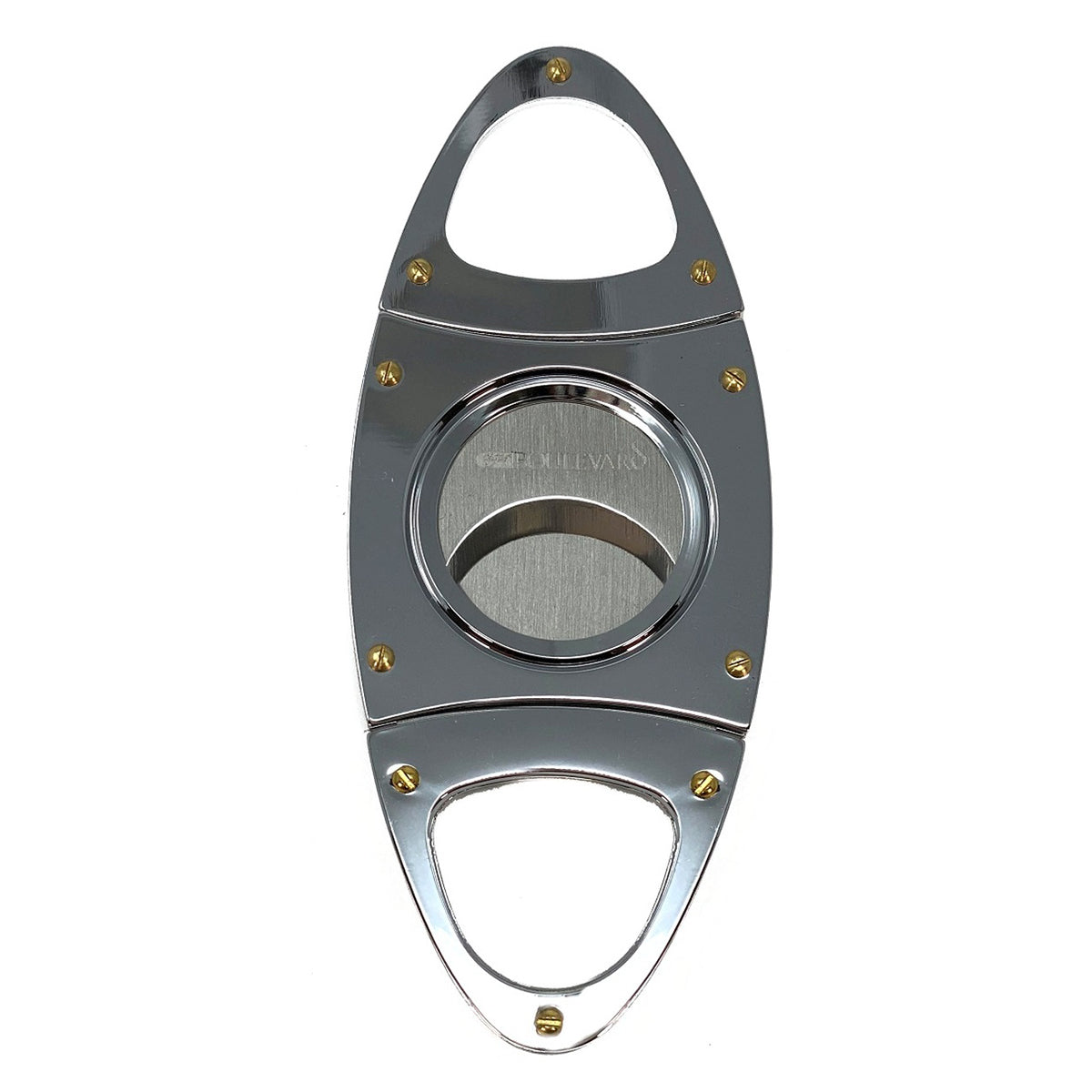 Cigar Boulevard Cigar Cutter Silver Double Stainless Steel Blades V Handles