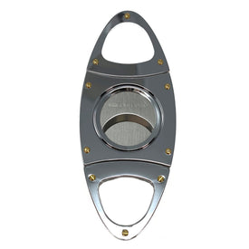 Cigar Boulevard Cigar Cutter Silver Double Stainless Steel Blades V Handles