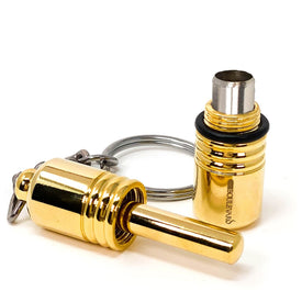 Cigar Boulevard Cigar Punch Cutter Golden Stainless Steel Built-in Plunger