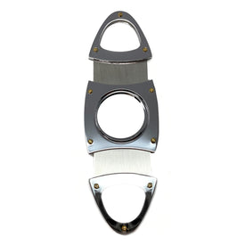 Cigar Boulevard Cigar Cutter Silver Double Stainless Steel Blades V Handles