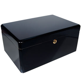 Ebony Humidor Cuban Crafters Colores Negro Humidors for 100 Cigars - Cigar boulevard