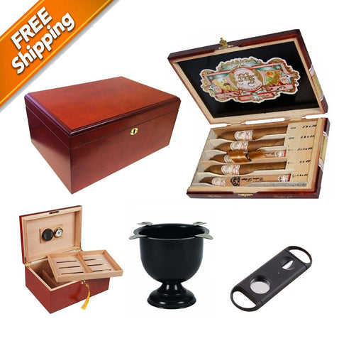 Image of Combo "My Father-1" Humidor, My father Sampler, Ashtray and Cutter