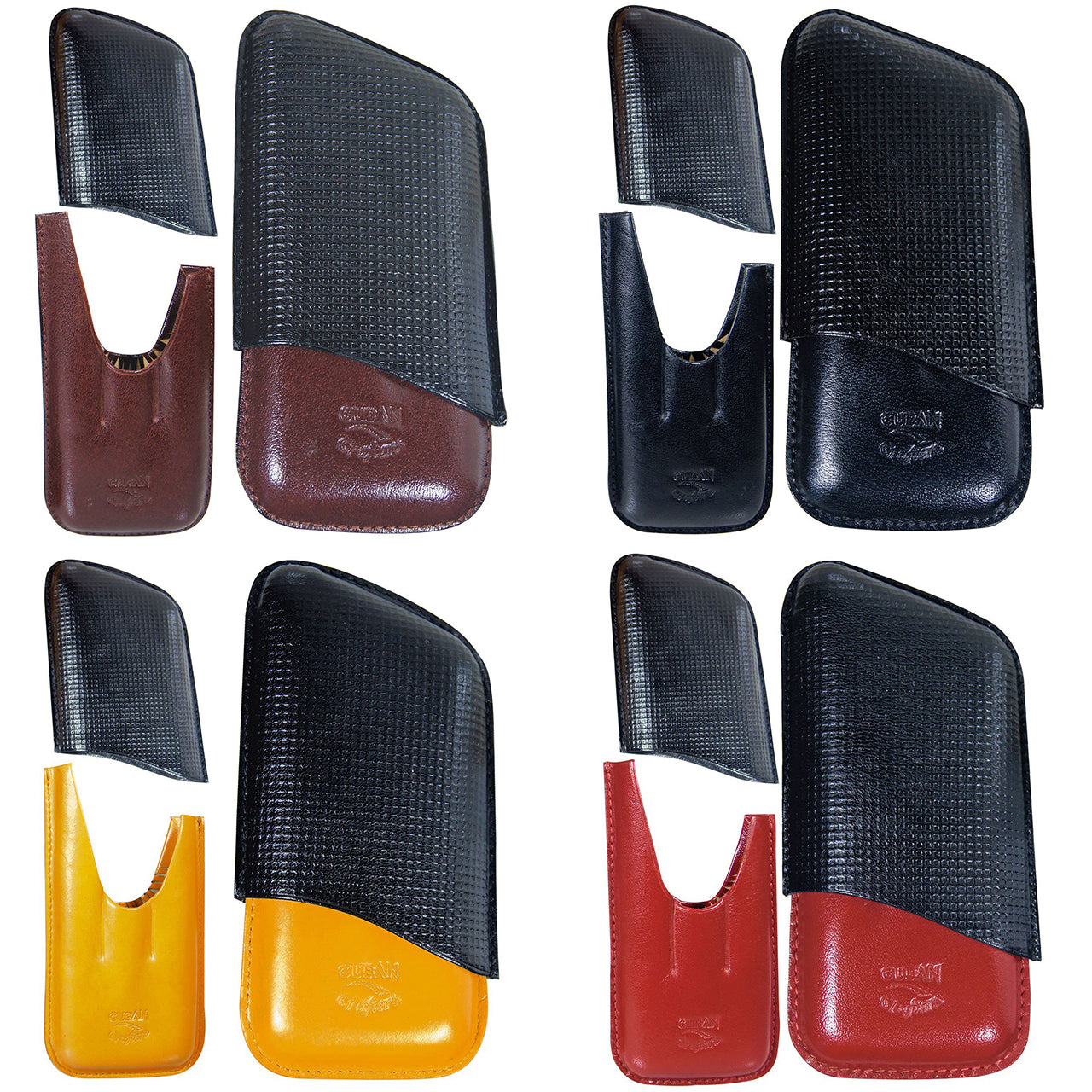 Cuba Cigar Leather Case with 3 Fingers