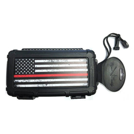 Cigar Caddy Travel Humidor USA RED Print (5, 10 and 15 Cigars Capacity)