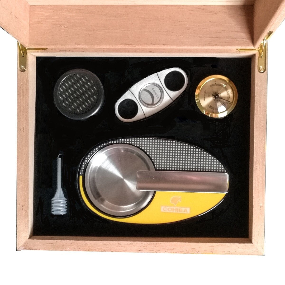 Cigar Humidor Cuban Cohiba + Ashtray + Cutter