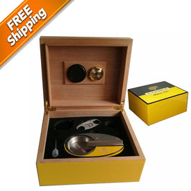 Cigar Humidor Cuban Cohiba + Ashtray + Cutter