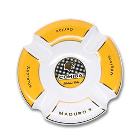 Ashtray COHIBA WHITE MADURO Porcelain with Four Wide Grooves