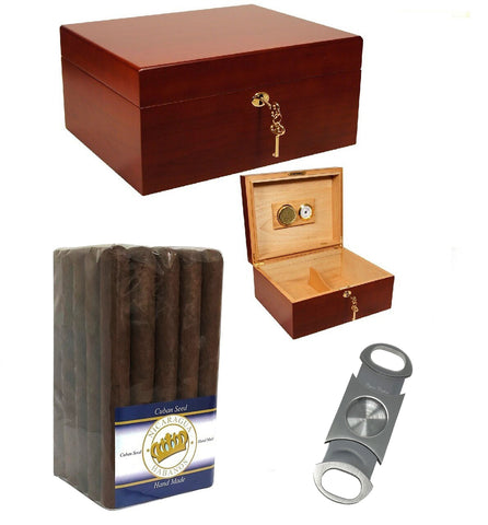 Image of Combo Cubano 1 Cigar Humidor with Cigars Gift Set
