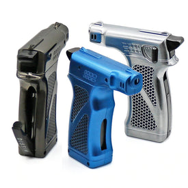 DISSIM HAMMER SOFT Flame Cigar Lighter Silver, Blue & Gun Metal