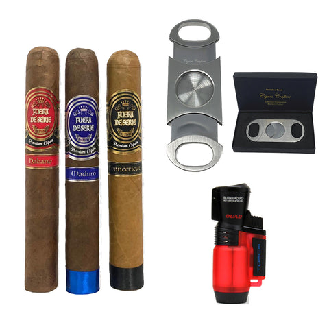 Image of Combo Fuera de Serie Cigars, Cigar Cutter, Eagle Quad Torch