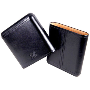Capriano Hard Top Cigar Case for 5 Cigars Black Leather - Cigar boulevard