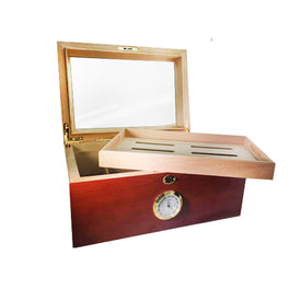 Bubinga Glass Top Display Cigar Humidor for 100 Cigars