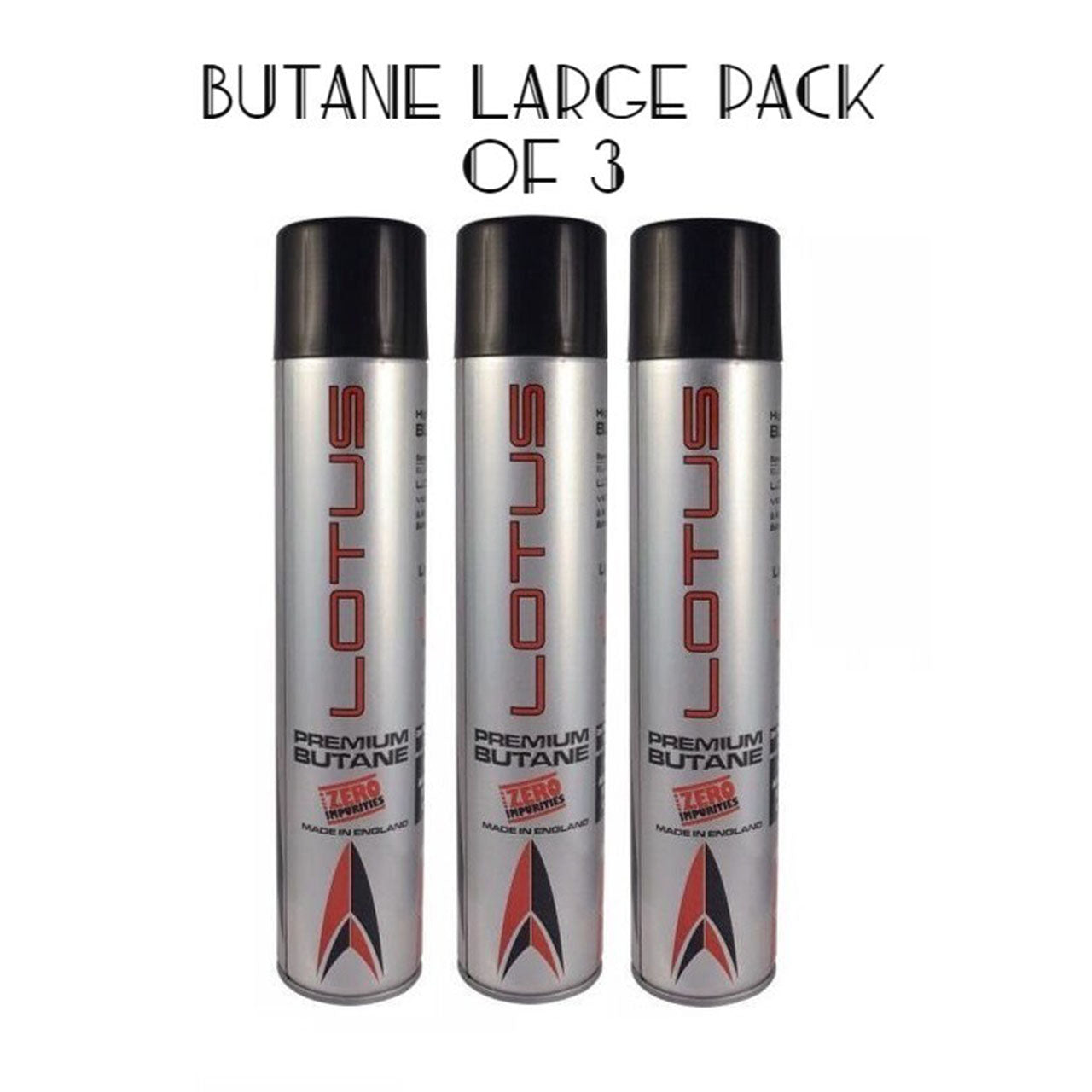 Pack of 3 Lotus LARGE Butane Refill for Lighters Ultra 6X with Universal Adapters