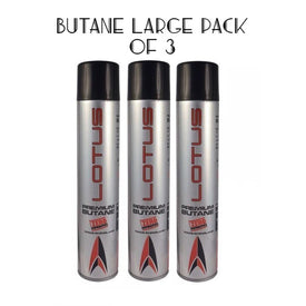 Pack of 3 Lotus LARGE Butane Refill for Lighters Ultra 6X with Universal Adapters