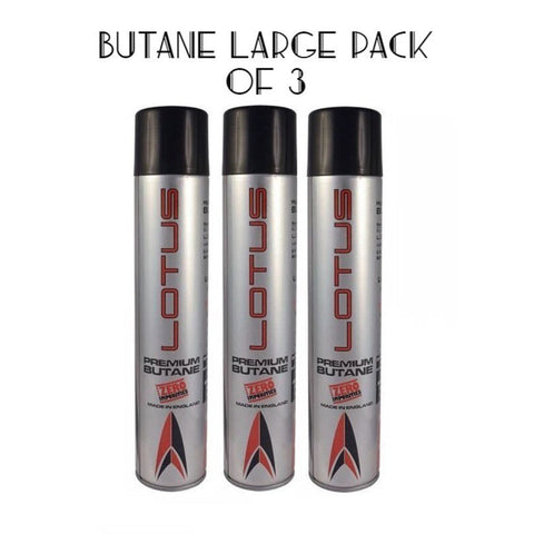 Image of Pack of 3 Lotus LARGE Butane Refill for Lighters Ultra 6X with Universal Adapters
