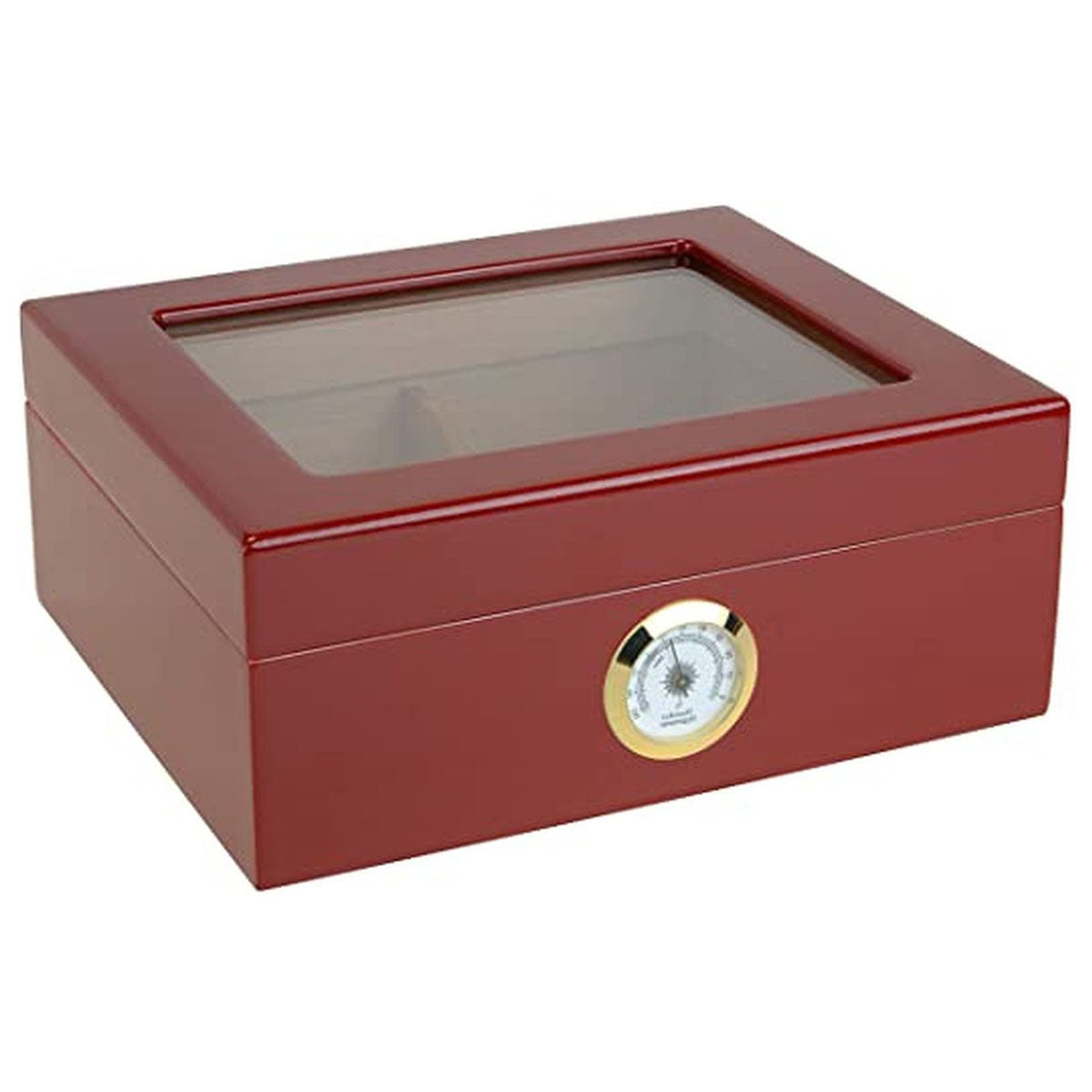 "LE ISLE ROUGE" Glasstop Red Highgloss Humidor for 40 Cigars