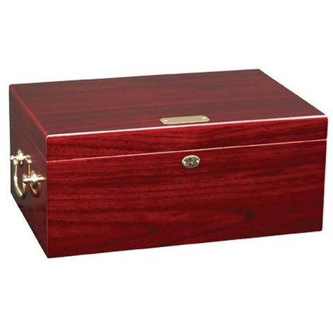Image of "LE MONDE" Highgloss Cherry Desktop Humidor for 100 Cigars